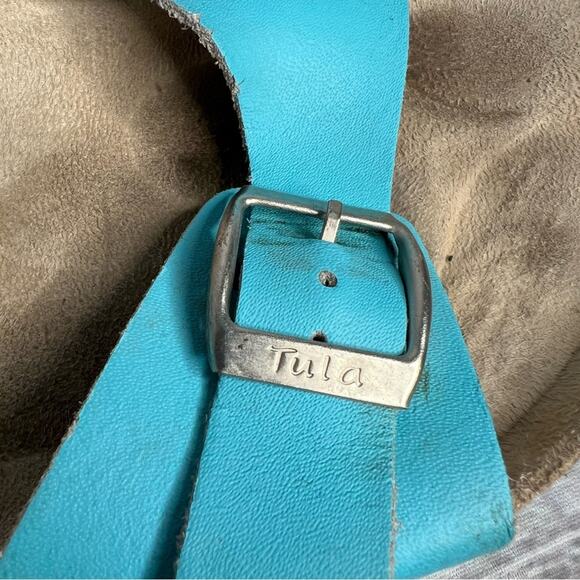 Birkenstock 37.5 Tula Blue Single Strap Slide Sandals Size 6.5 - Picture 9 of 10